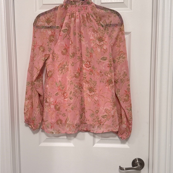 Pink Floral Ruffle Blouse - Picture 2 of 7